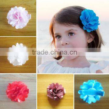 fancy rose flower hair clip for little girls