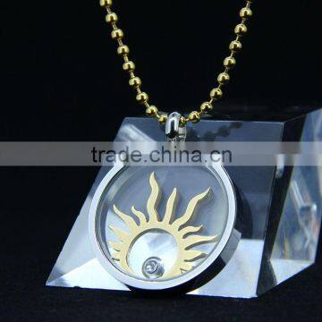 Stainless Steel Glass Pendant With Charms for Promotion photo-2
