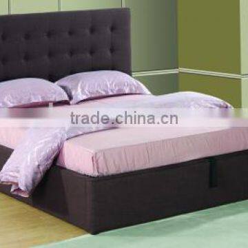 Modern PU faux leather gas lift storage bed