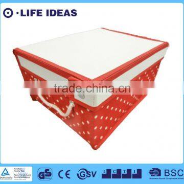 Non-woven folding storage box with lid