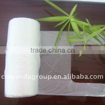 degradable HDPE printed plastic packaging t-shirt bag on roll