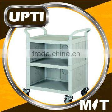 Taiwan Made High Quality Standard 3 Shelves Service Cart W/panels on 3 Sides Hospital Cart Trolley, Medical Cart, Hotel trolley