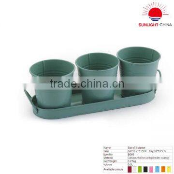 B066 galvanized iron set of flower pots/set of 3 flower planters