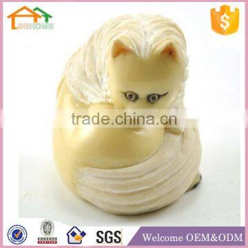 Factory Custom made best home decoration gift polyresin resin ceramic cat figurines