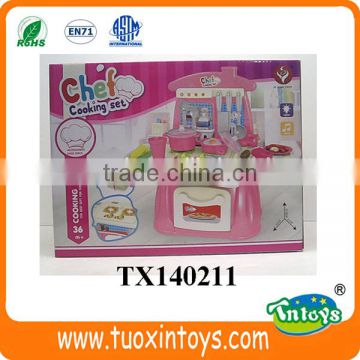 plastic kids play kitchen set chef cooking toys