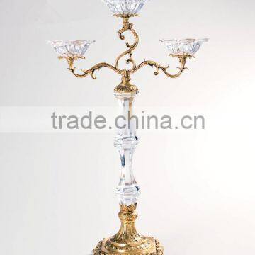 Italian Style Home Decorative Candlestick, Classical Brass with Crystal Candleholder (BF01-0248)