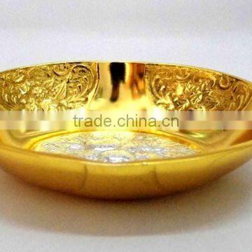 Wedding Gift Item Brass Gold and Silver Plated Bowl for Return Gift photo-3