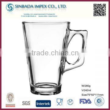 SGS Level KTZB40, new design wholesale small glass coffee mug with lid