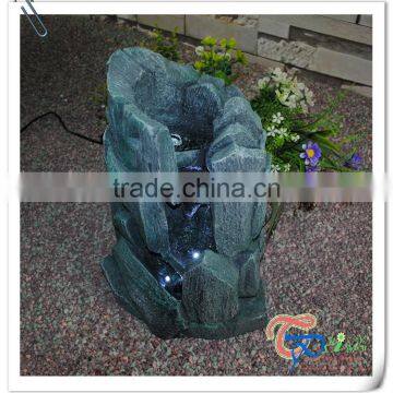 Beautiful fiberglass green rock oriental water fountains