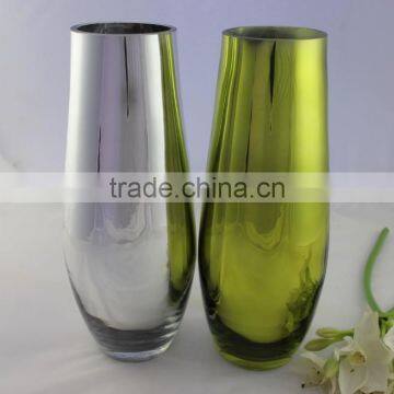 electroplated silver glass vases