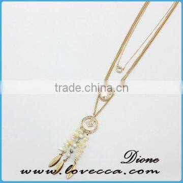Girls Fashion New Long Natrual Crystal Gemstone Necklace photo-3