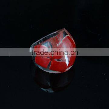 Hawaiian Preserved Real Flowers Resin Pressed Flower Ring photo-5