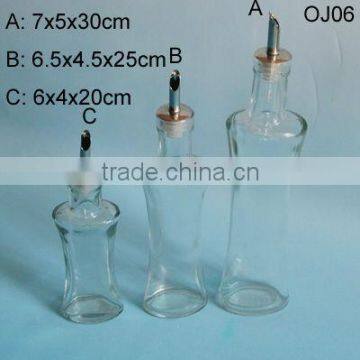 80-260ml clear cylinder glass oil bottle with little pipe/tube