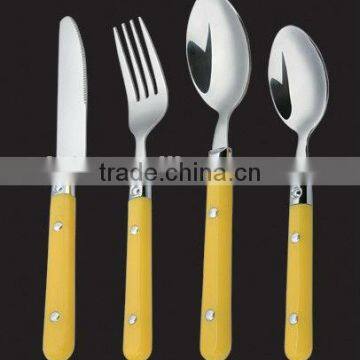 Stainless Steel Colored Plastic Handle Cutlery Set, Tableware Set photo-4