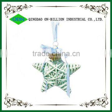 Colorful wicker christmas star shaped decoration