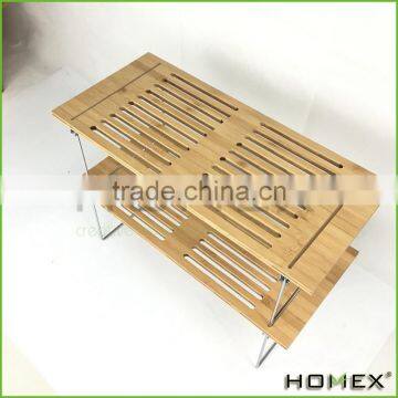 Bamboo stackable toilet corner shelf Homex-BSCI