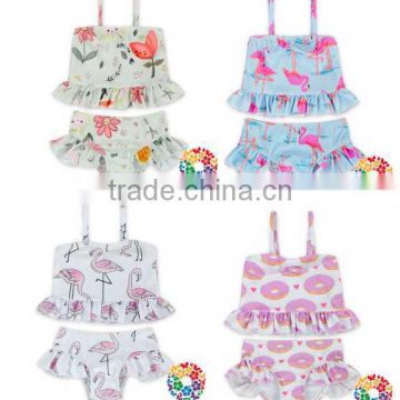 ruffle sleeveless top bloomer set Infant Baby Girls Swimsuit