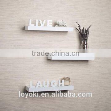 Laminate 'Live, Love, Laugh' Inspirational Wall Shelves Set of 3 Wall Decor Floating Shelf photo-2