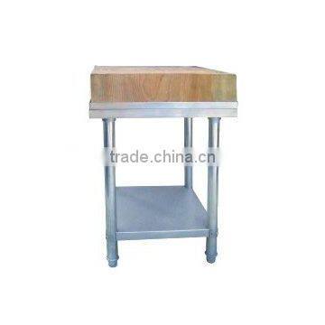 stainless steel kitchen wood top working table