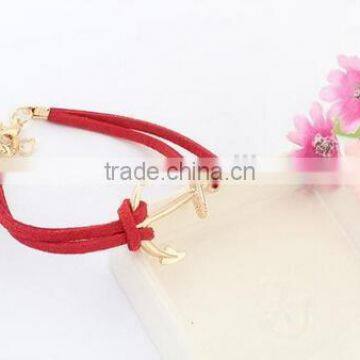 Bracelet Women 2017 Leather Bracelet Anchor Bracelet photo-3