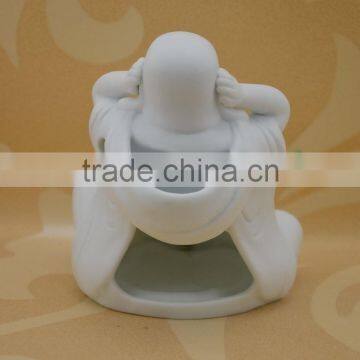 White Porcelain Buddha Statue Fragrance Oil Burner With Tealight Candle photo-5