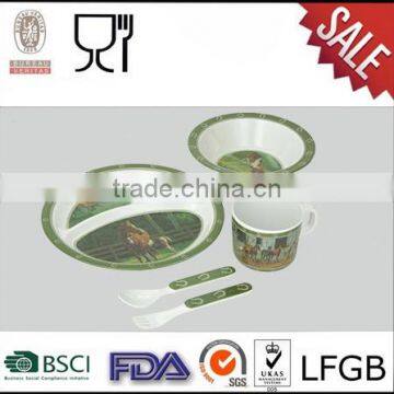 Melamine divided plate melamine bowl melamine cup melamine spoon and fork melamine dinner set