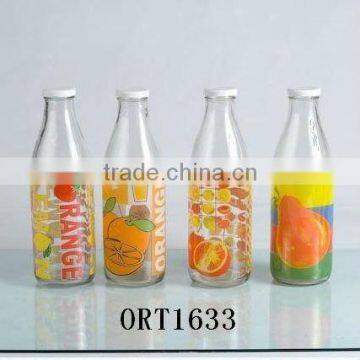 color printing glass bottle for milk