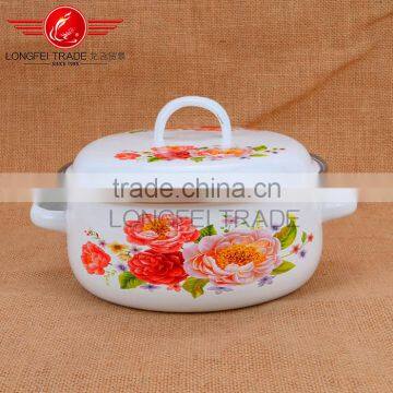 Enamel Polished Bulged Cooking Pot Enamel Casserole Set Stew Pot Enamel Ceramic Soup Pot photo-3