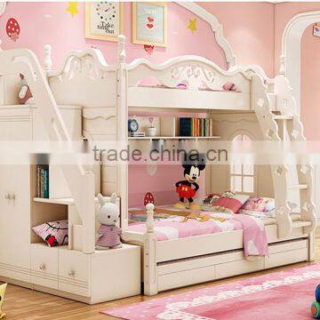 Wooden Kids Bunk Bed With Wardrobe Stairs Bedroom Furniture Bunk for Children Furniture photo-2