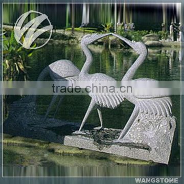 Lake Decor Elegant Life-Size Stone Crane Sculpture