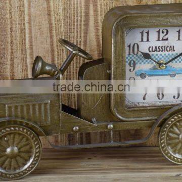 COPPER METAL CAR SHAPE TABLE TOP CLOCK