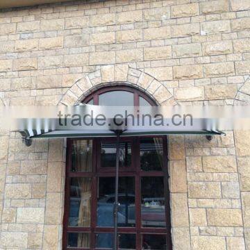 Patio Cheap Green White Fabric Half Round Sun Umbrella CK1424 photo-3