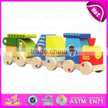 2015 New Invention Kids Wooden Toy Blocks Train Set,Children 18PCS Wooden Toy Train,Educational Wooden Toys Cargo Train W05C013 photo-2