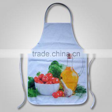 Apron Factory Direct Sell White Cotton Kitchen Cooking Vegetable Digital Printed Apron