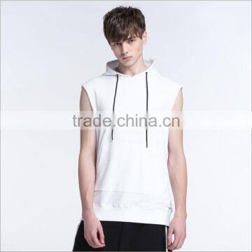 2017 Hot Sale Style Quality Custom Mens Sleeveless Hoodie