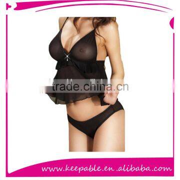 Hot Sexy Mesh lingerie for big & small Breast Ultrathin Breathable lingerie with G-string