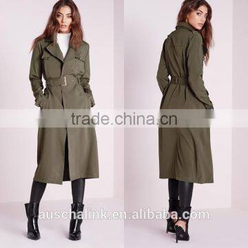 Hot Sale European Style Women Khaki Military Trench Coat photo-6