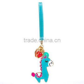 New stylish cartoon wristband keychain,cute ladies car key holders,horse bag jewelry dangles