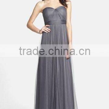 MGOO High Quality 2016 Convertible Tulle Column Plain Maxi Prom Women Long Dress Islamic Vestidos photo-2