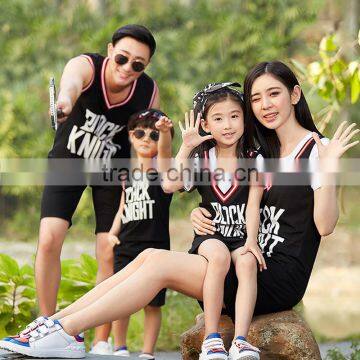 2017 summer sport wear family matching clothing set girls and boy clothes