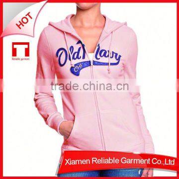 Fluorescent women's wholesale plain hoodies with zipper