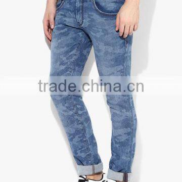 Man Blue Washed Mid Rise Skinny Fit Denim Jeans Mens Blank Denim Jeans photo-3