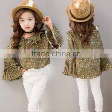 S17359A Summer Latest Design Girls Top Fashion Ruffle Blouse Designs photo-3