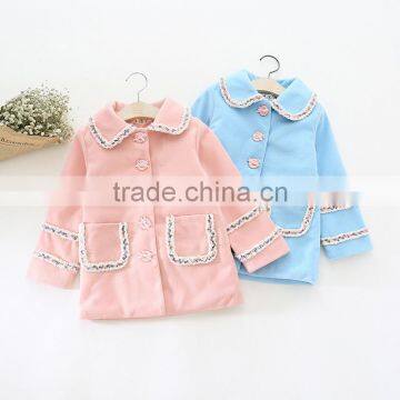S16002A New Model Long Sleeve Kids Girls Solid Coat For Spring photo-2