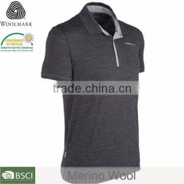 Double Collar Polo Shirt Wholesale, Striped Different Color Collar Polo Shirt, Merino Wool Two Color Polo Shirt photo-3