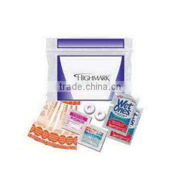 USA Made Tradeshow Kit - has anti-acid packet, antibacterial wipes, pain reliever, bandages and comes with your logo