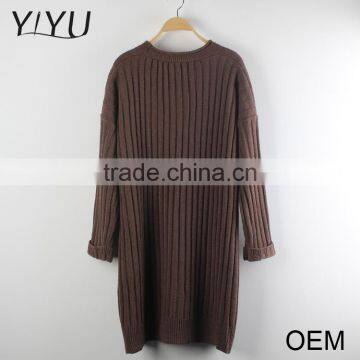 Hot Sale Fashion Women Autumn Brown V-neck 3/4 Long Sleeve Cardigan Sweater photo-2