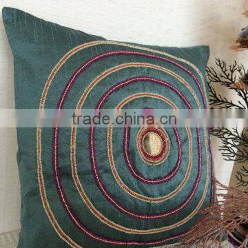 Grey Beaded Pillow, Grey Decorative Pillow, Grey Magenta Pillow, Grey Cushion, Floor Pillow, Grey Throw Pillow Sofa Toss