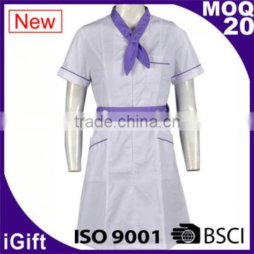 ISO9001 BSCI 2015 OEM design wholesale hospital uniform lab coat nurse uniform dress