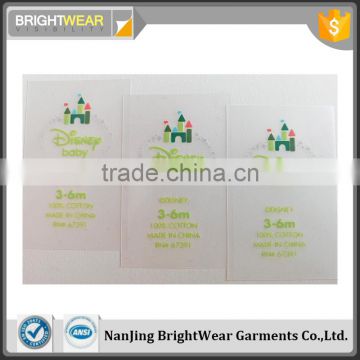 China factory custom design good washable neck label print heat transfer logo